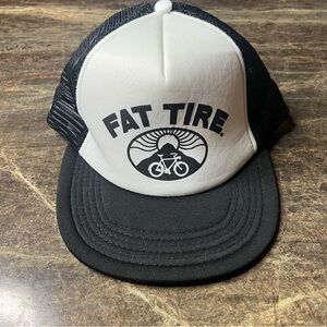 FAT TIRE CRAFT BEER Snapback Baseball Cap Hat Mesh Trucker Black white One Size
